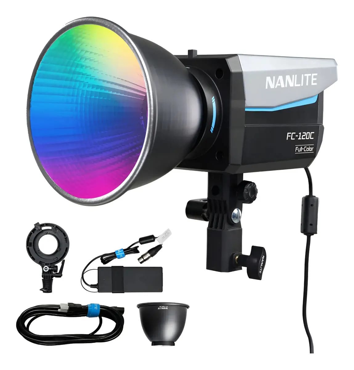 Cabeça de luz LED Nanlite FC-120c Rgb 120w Vídeo de fotografia preto Rgb