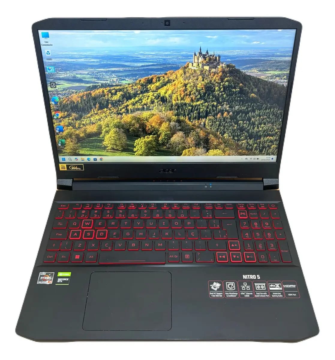 Notebook Acer Gamer Amd Ryzen7 Gtx1650 M2 512gb 16gb Vitrine Cor Preto