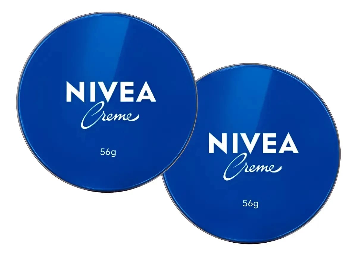Kit 2 Nivea Creme Lata Azul 56g Hidratante Intenso Rosto Corpo Pele Seca Dia e Noite