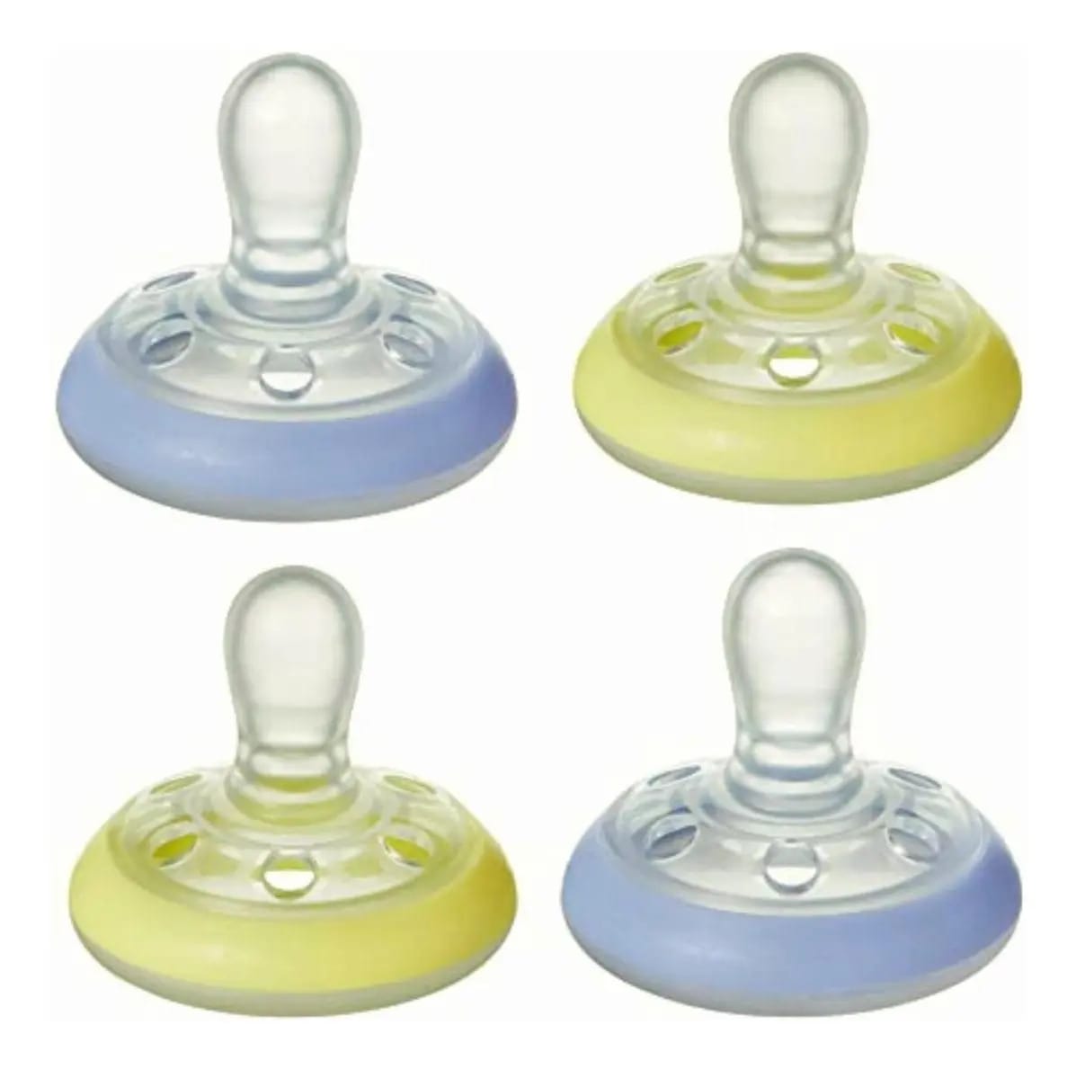 Chupeta noturna Tommee Tippee Chest, brilha em azul e amarelo