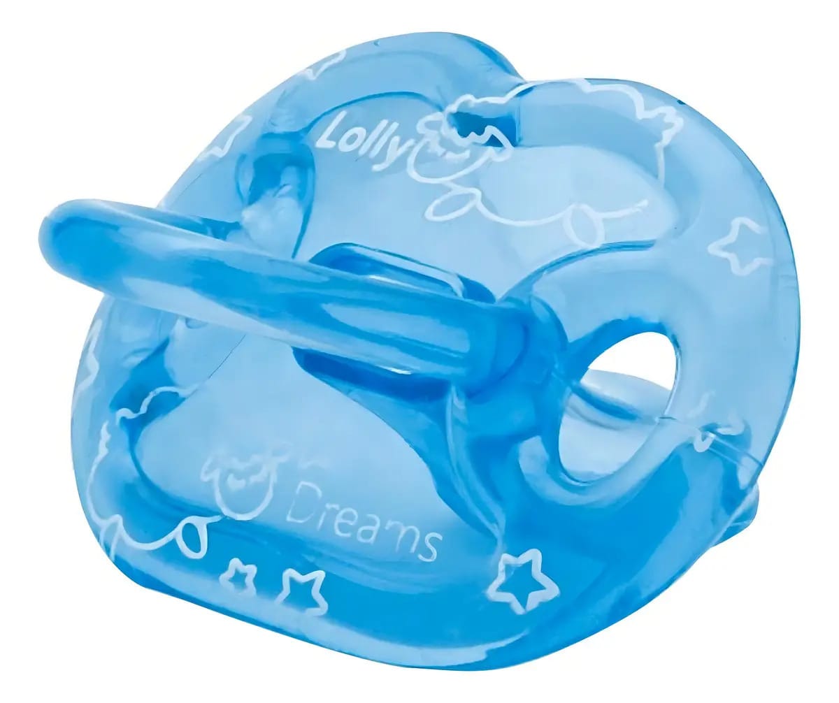 Chupeta Lolly Dreams 100% Silicone +6 Meses Azul Com Estojo Ovelhas
