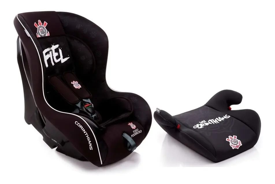 Cadeira Para Auto + Assento De Elevação Corinthians Voyage Preto
