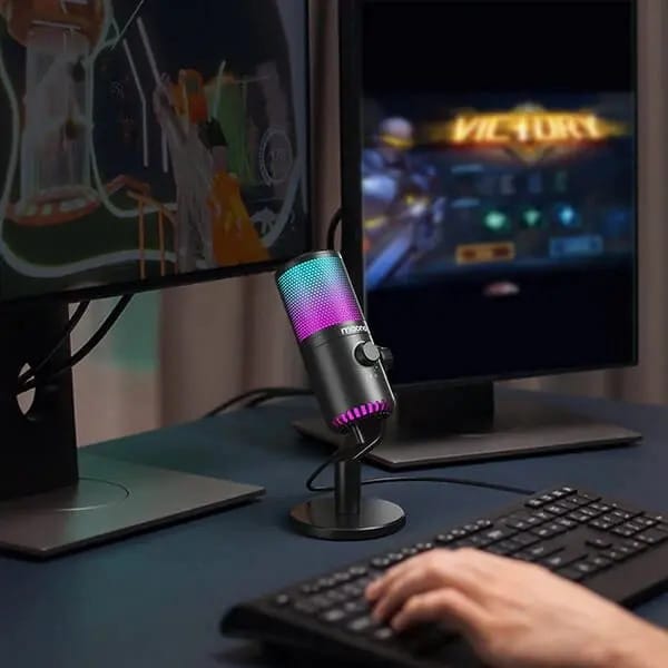 Microfone Condensador Gamer Maono Dm30 Rgb Preto - Dm30rgb