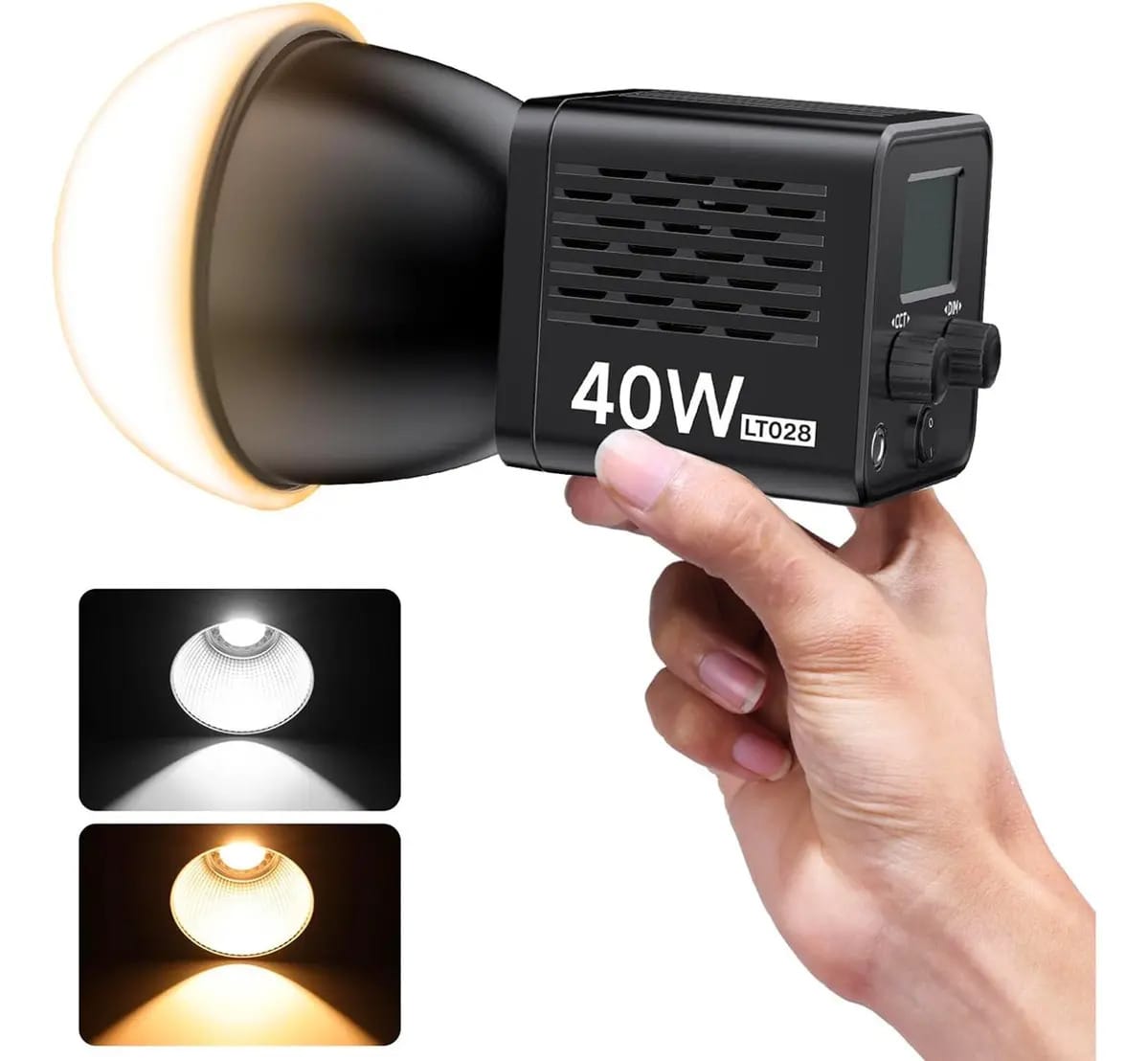 Luz de vídeo Ulanzi Lt028, estrutura de espiga LED portátil de 40 w, luz bicolor preta