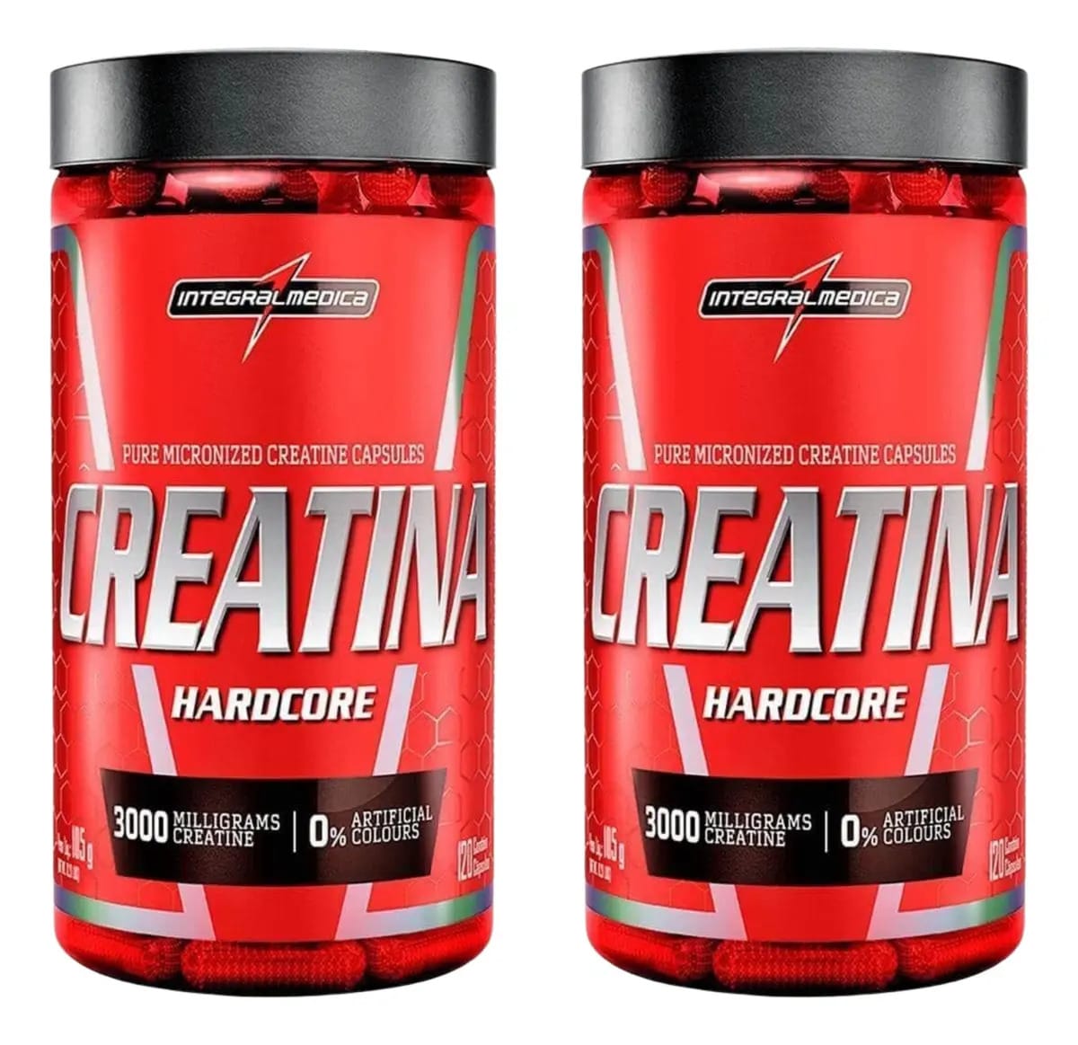 2x Creatina Integralmedica 120 Cápsulas Hardcore Sem Sabor