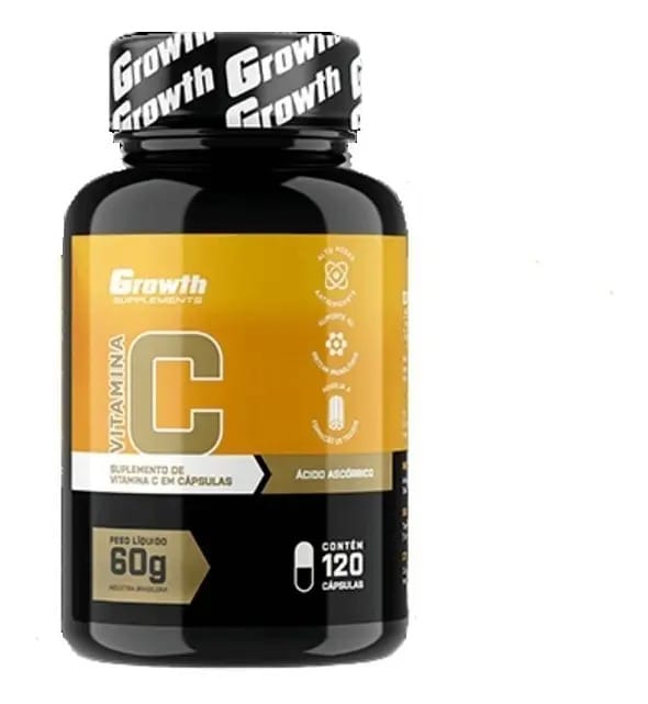 Vitamina C 120 Cápsulas - Growth Supplements Sabor Natural