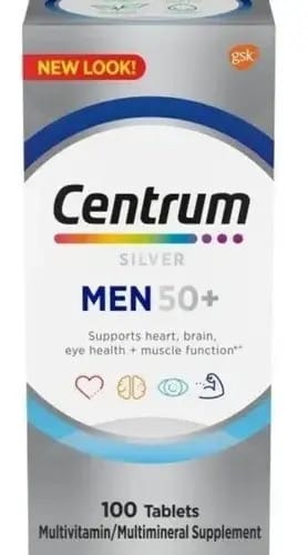 Centrum Silver Men 50+ 100 Tablets Sabor Sem Sabor Nf-e