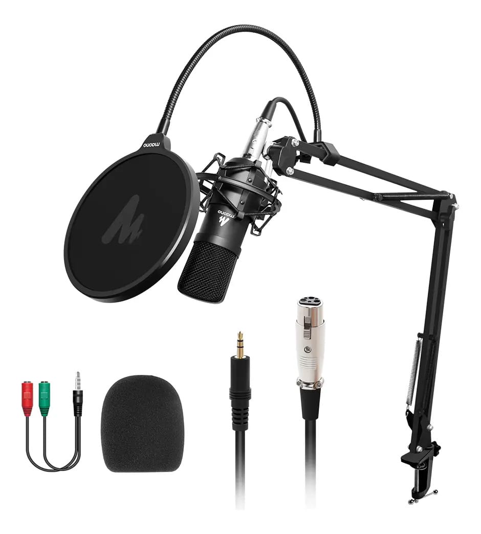 Maono AU-A03 Microfone Condensado 3.5mm Cor Preto