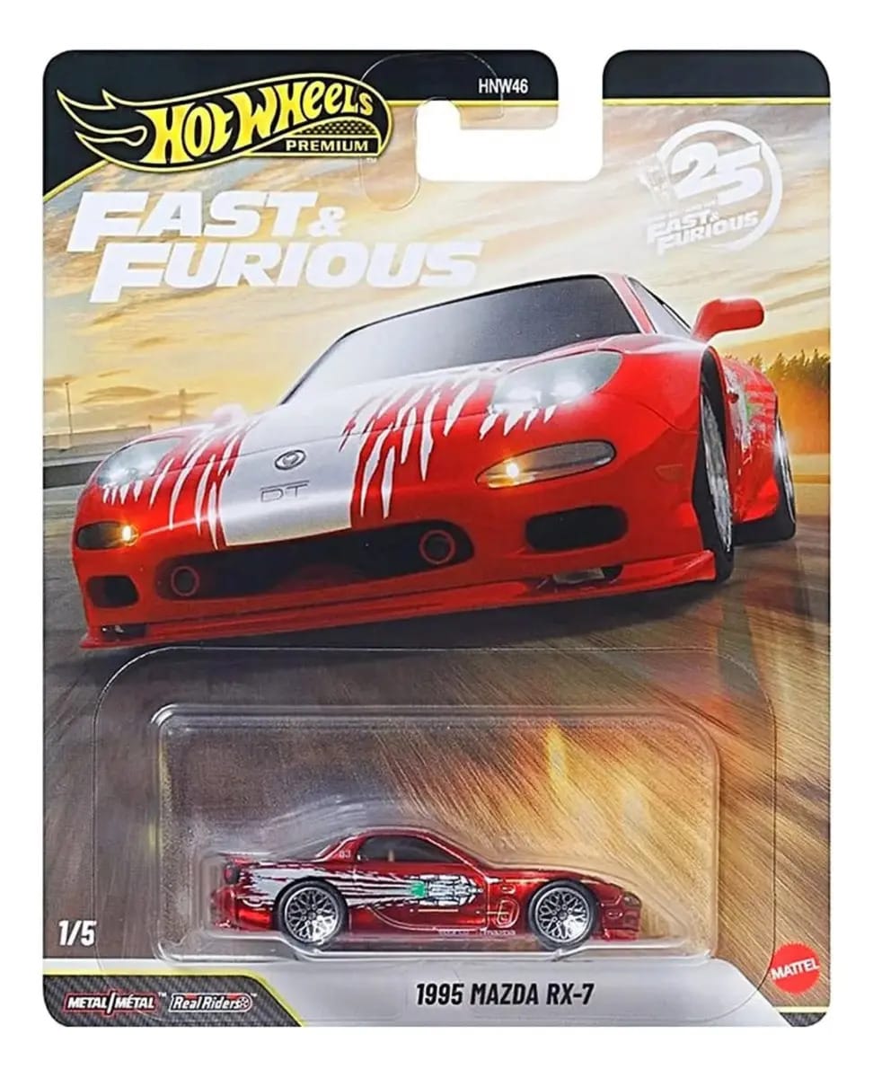 Hot Wheels Fast And Furious Mazda Rx-7 25º aniversário vermelho