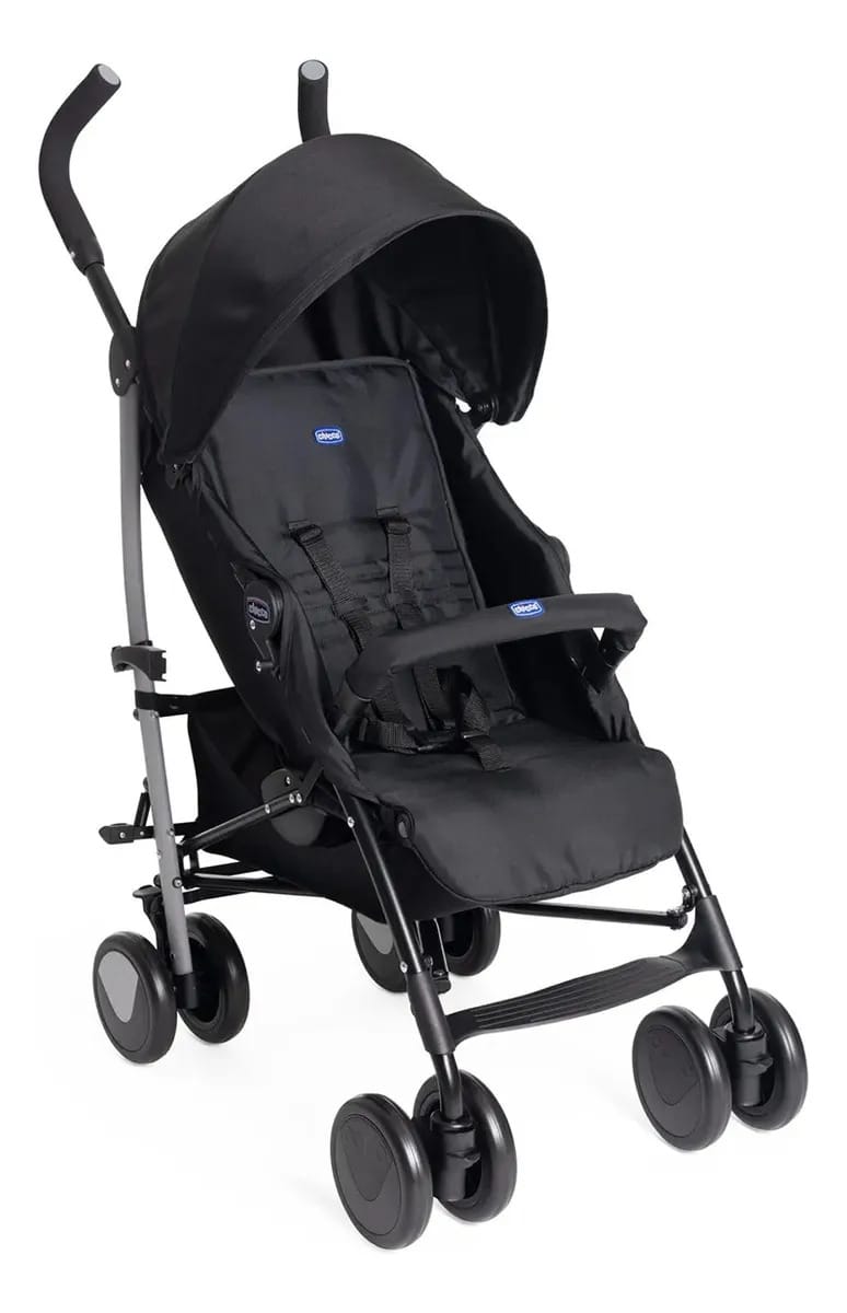 Carrinho de passeio leve Chicco Echo Lite com bengala preta de ébano preto