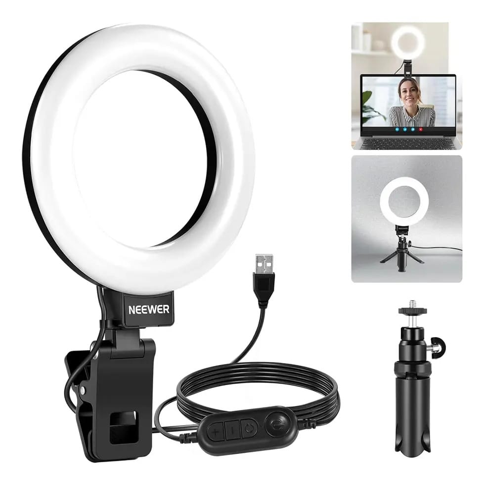 Anel De Luz Ring Light Neewer 5 C/clip Tripé Live Vídeo