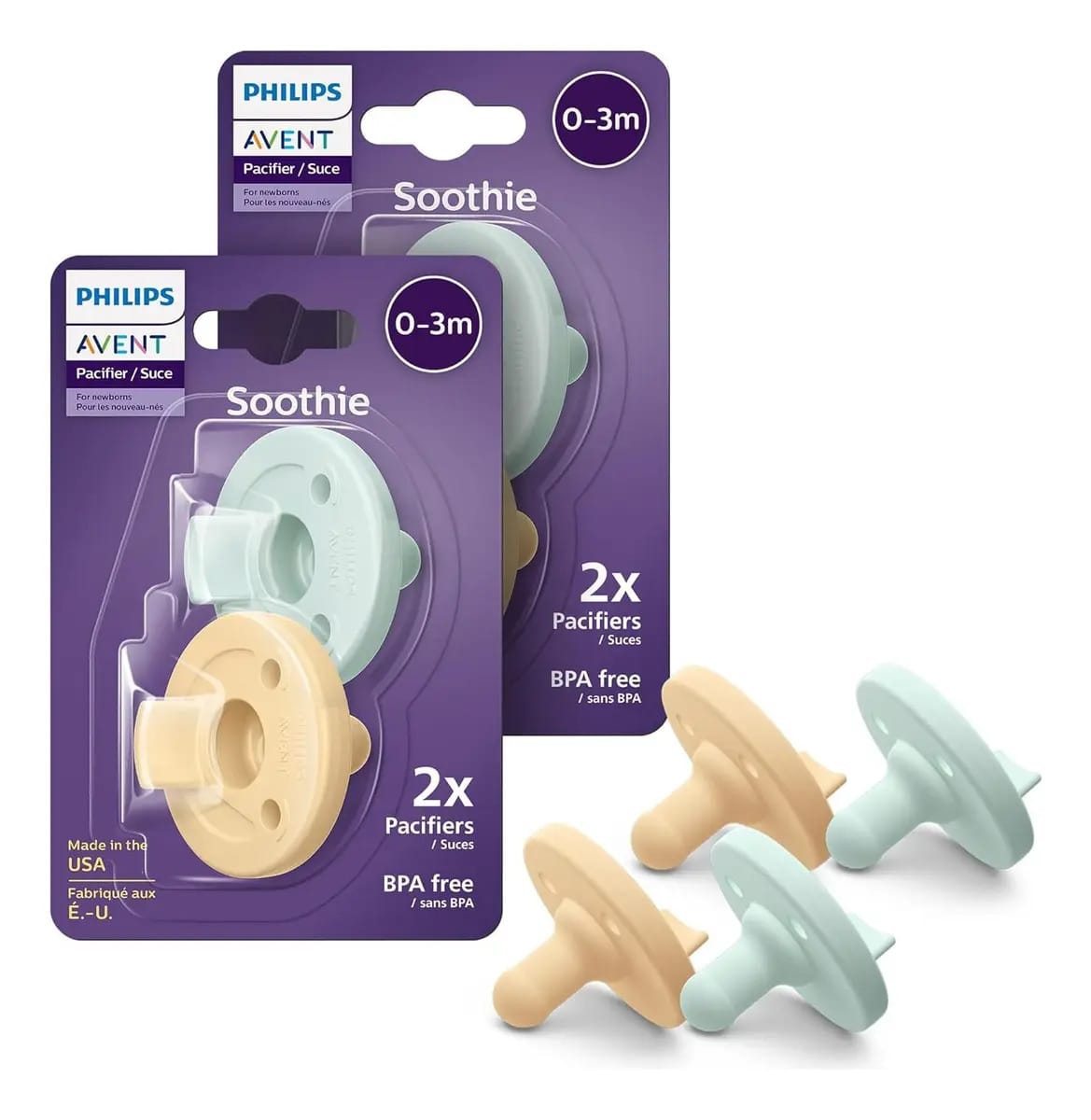 Avent Soothie Suckers Baby Entertainment 0-3 meses Cor amarelo/verde Período de idade 0 a 3 meses
