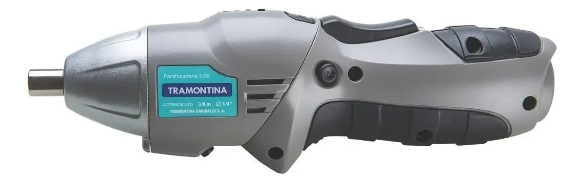 Kit Parafusadeira Sem Fio Tramontina Bateria Led 42380/045 Cinza 46 Peças Maleta