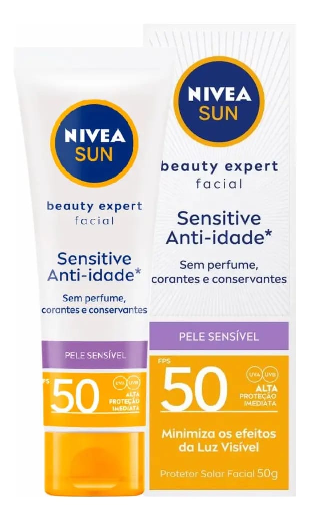 Protetor Solar Nivea Sun Beauty Expert Sensitive Fps50 - 50g