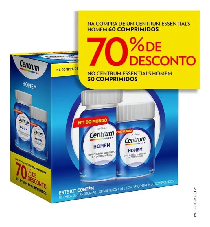 Multivitamínico para Homem Centrum Vitaminas de A à Z 90 Comprimidos