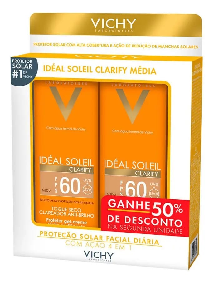 Kit 2x40g Protetor Solar Idéal Soleil Clarify Vichy Fps60