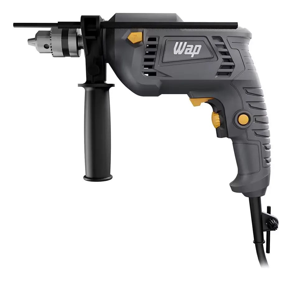 Parafusadeira E Furadeira Impacto 700k10 Wap Cinza E Amarelo 110v