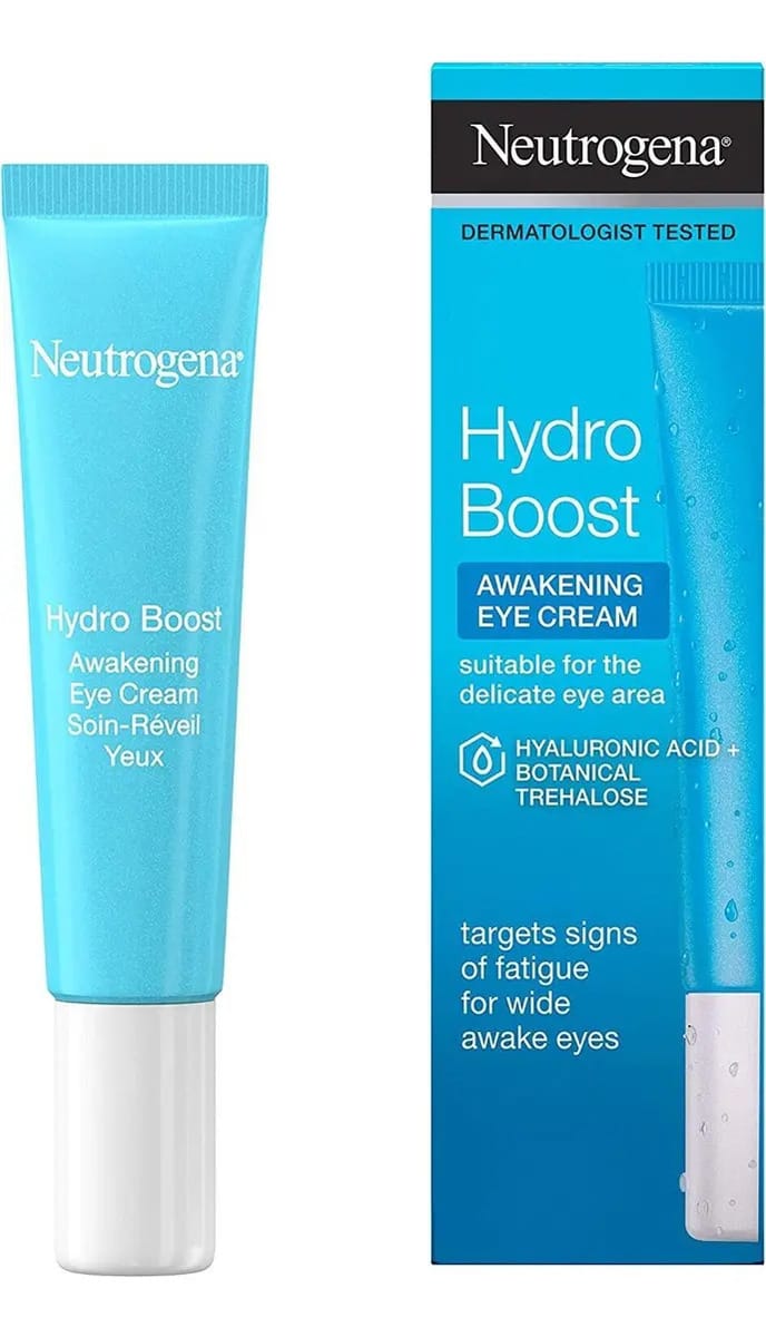 Neutrogena Hydro Boost Eye Awakening Gel Cream 15 ml fornece uma dose instantânea de hidratação para uma pele macia e resistente. Está clinicamente comprovado que melhora a hidratação da pele.
