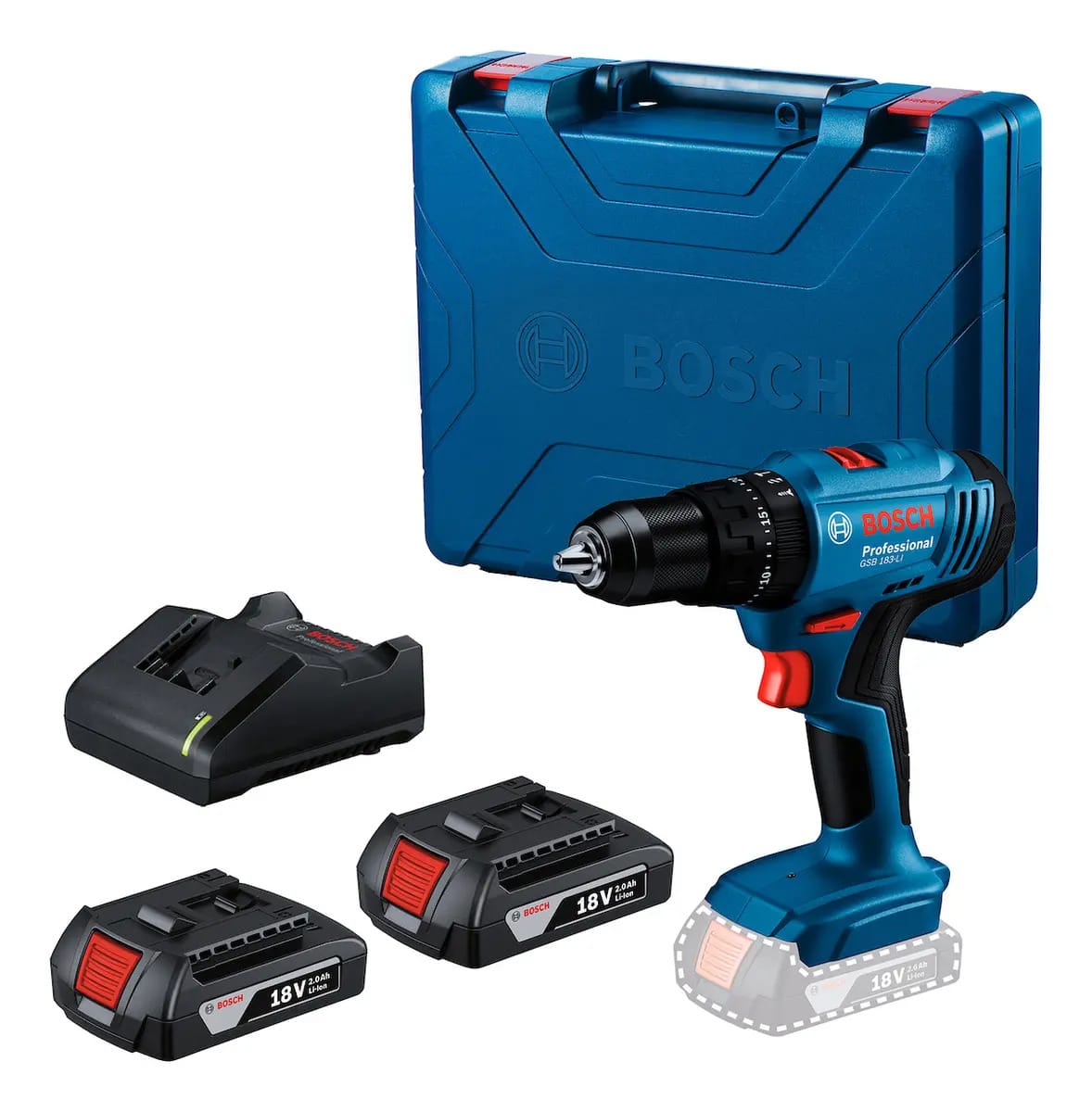 Furadeira/chave de fenda Bosch Gsb 183-li 2ah com estojo