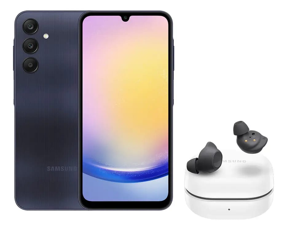 Celular Samsung A25 (128gb) - Azul Escuro + Galaxy Buds Fe Cor Azul-marinho