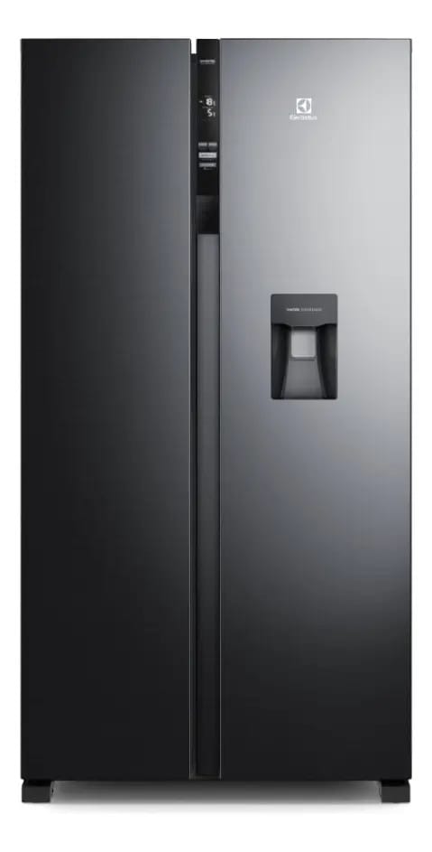 Refrigerador Electrolux No Frost Side By Side 438l, cor preta