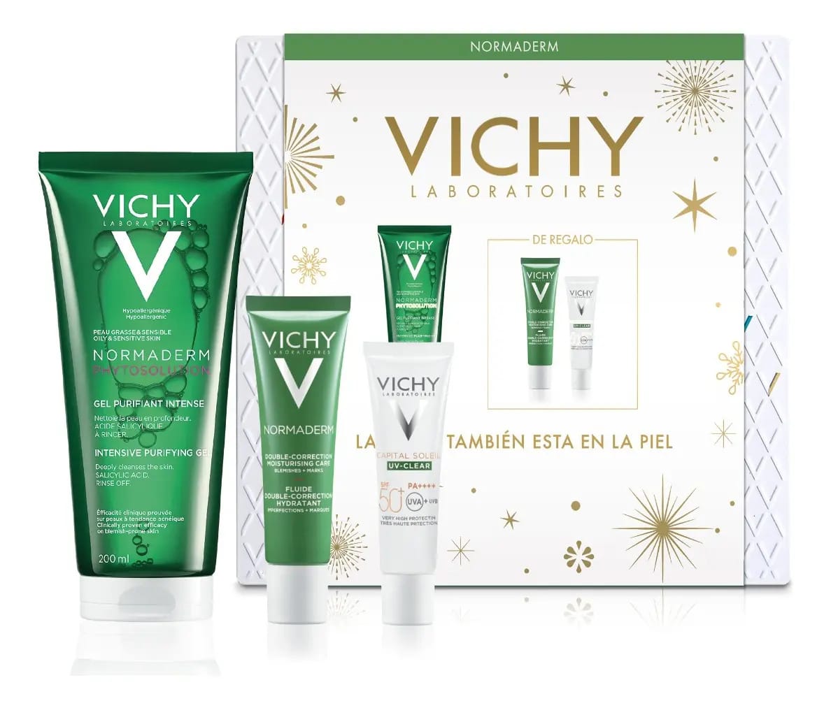 Sérum Conjunto Vichy Normaderm - Protocolo Imperfeições Vichy dia/noite para todos os tipos de pele de 245mL/572g 18+ anos- kit x 3 unidades