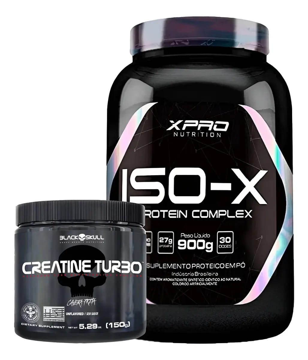 Kit Whey Protein Isolado Xpro 900g + Creatina Black Skull 150g Baunilha