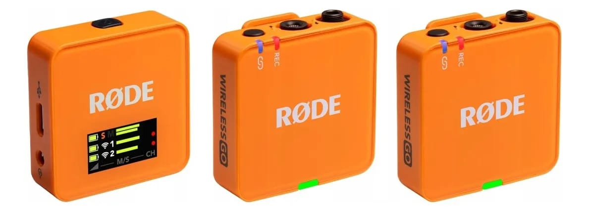 Microfone de Lapela Wireless Rode GO (Gen 3) Laranja para Gravação Profissional