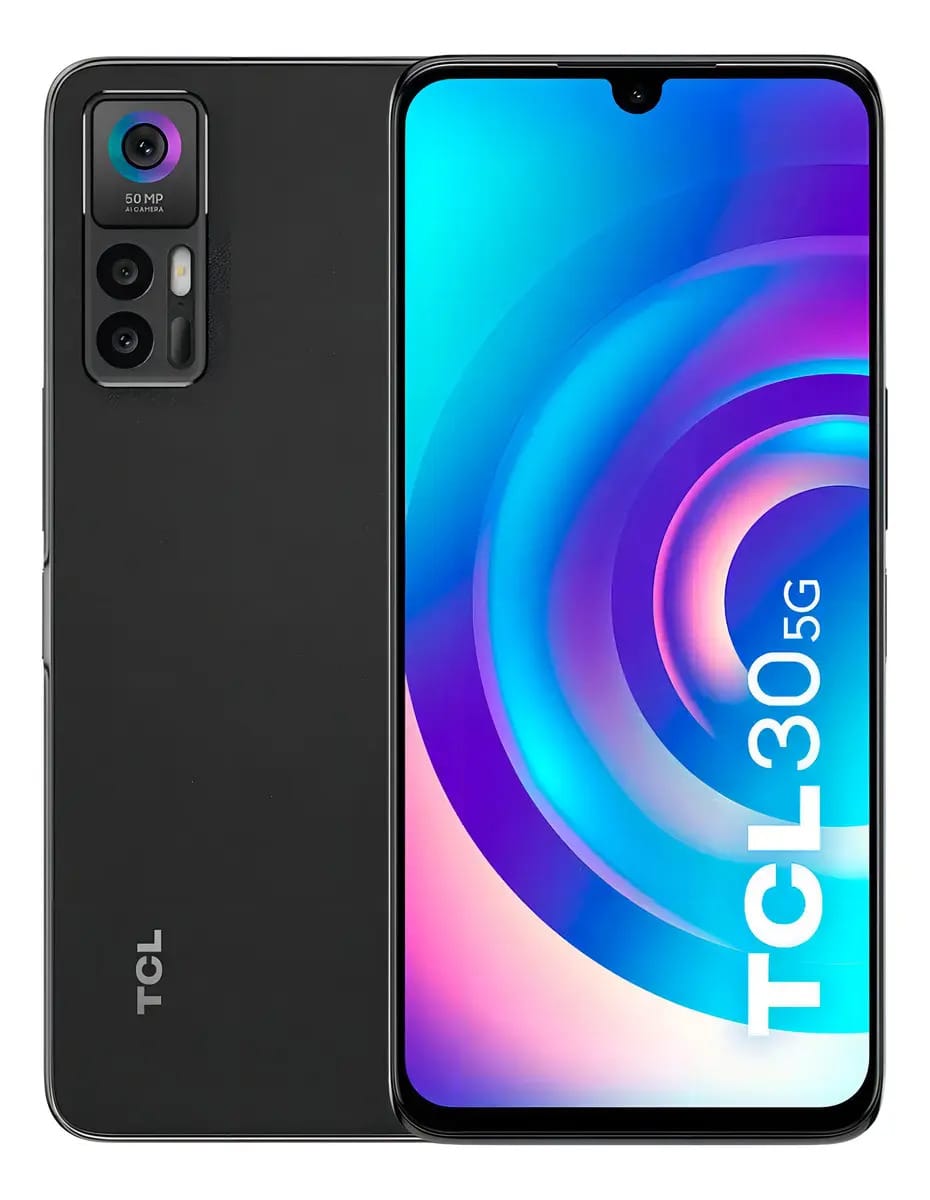 Smartphone TCL 30 6.7 FHD+ 5G 128GB Câmera Tripla 50MP Frontal 13MP Dual Chip Preto AMOLED NXTVISION