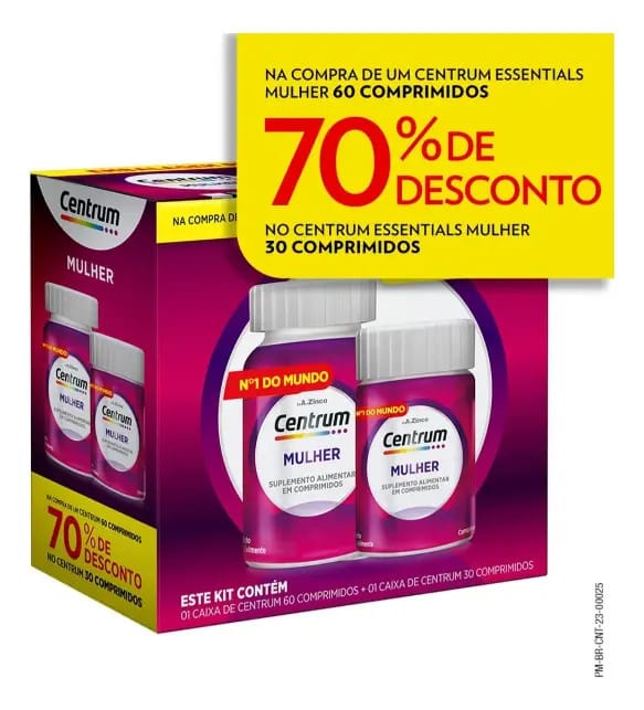 Multivitamínico para Mulher Centrum Vitaminas de A à Z 90 Comprimidos