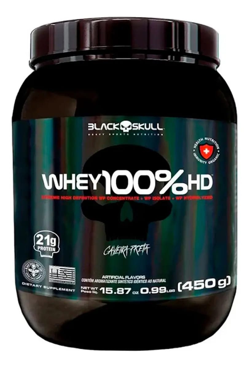 Whey Protein 100% Hd Pote 450g - Black Skull Chocolate