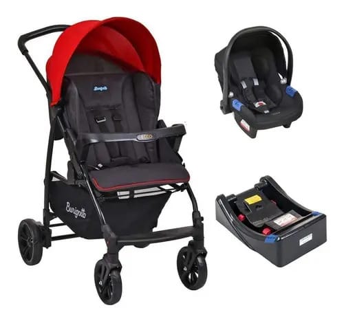 Travel System Ecco Vermelho Preto (0 A 15 Kg) Burigotto