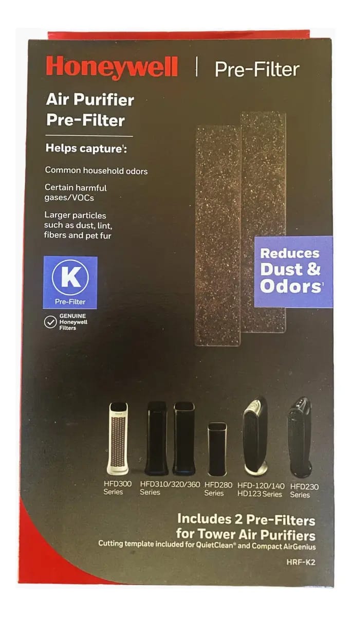 Pré-filtro de purificador de ar preto Honeywell tipo K