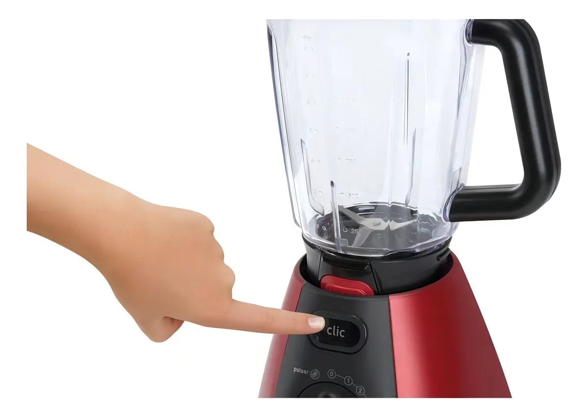 Liquidificador Arno Clic Lav Intense Ln 70 Vermelho Copo 2 L Cor Vermelho e Preto