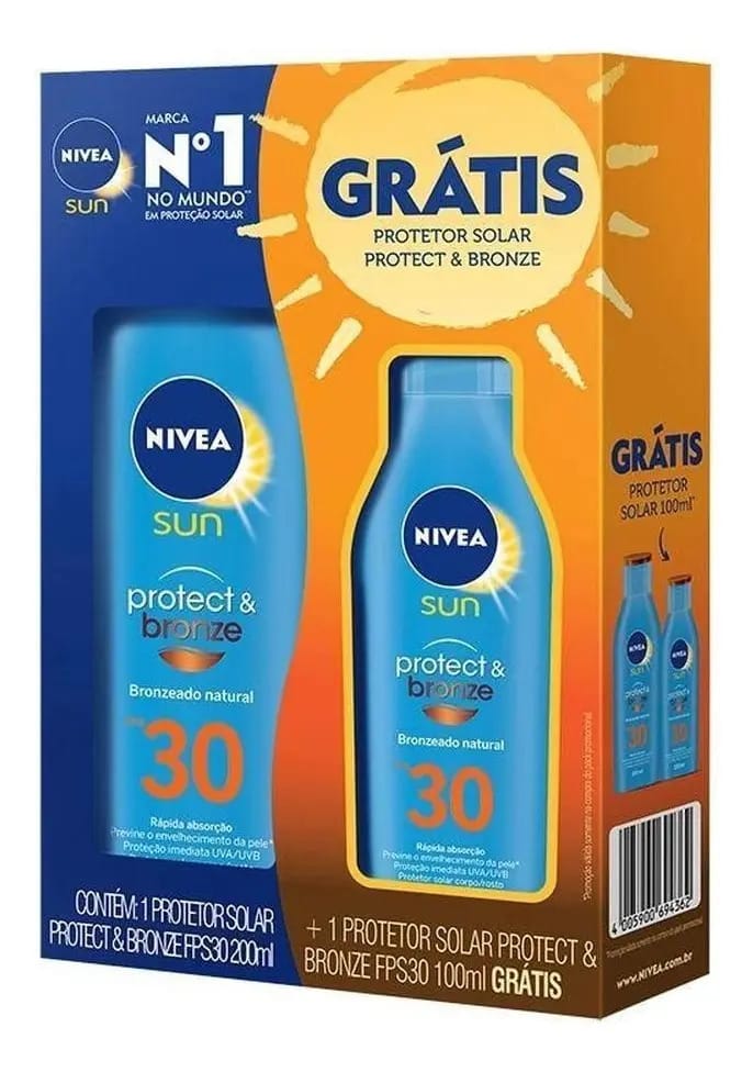 Kit Nivea Sun Protect&bronze Fps30 200ml+prot Fps30 100ml