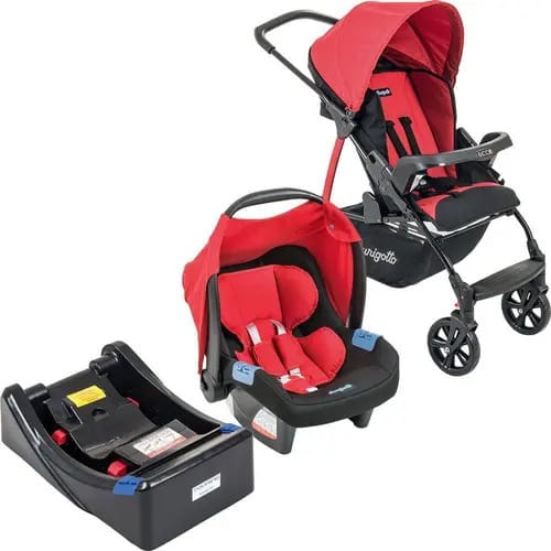 Carrinho De Bebê Travel System Burigotto Ecco Red + Base