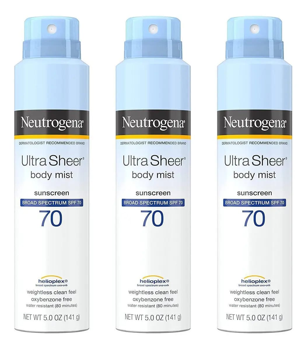 Kit 3 Protetor Solar Neutrogena Ultra Sheer Spray Spf 70