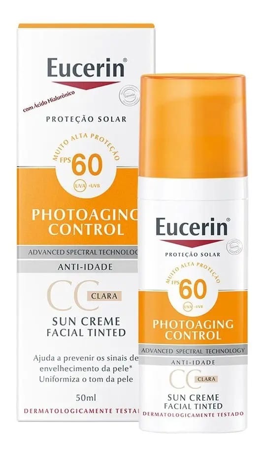 Eucerin Sun Tinted Toque Seco Cc Cream Cor Clara Fps 60 50ml