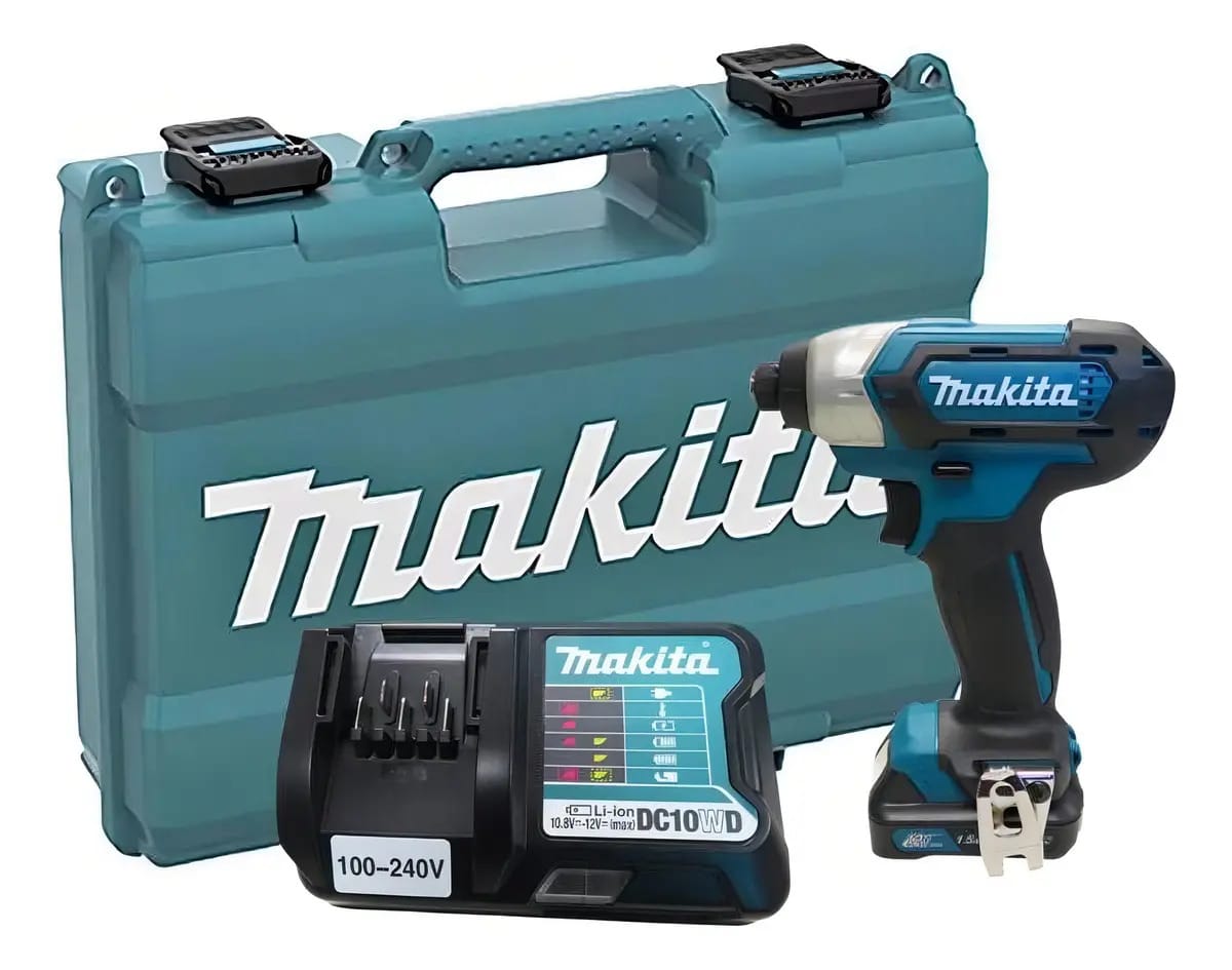 Kit Combo Makita Parafusadeira Td110 + Bat Carreg Maleta Cor Azul-turquesa Frequência 60