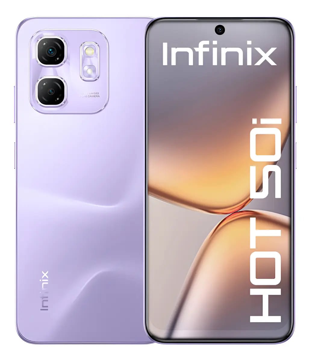 Celular Infinix Hot 50i 128gb Rom 4gb+4gb Ram Virtual Dual Sim Mediatek Helio G81 6.7 Hd+ 120hz 48mp 5000mah Carga De 18w Morado