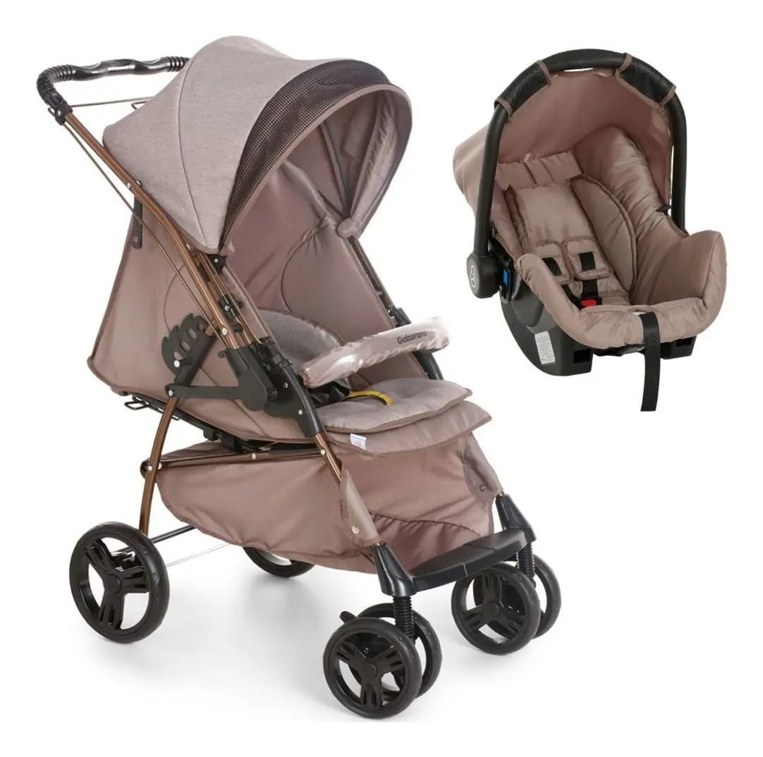 Carrinho Maranello Chocolate Com Bebê Conforto - Galzerano