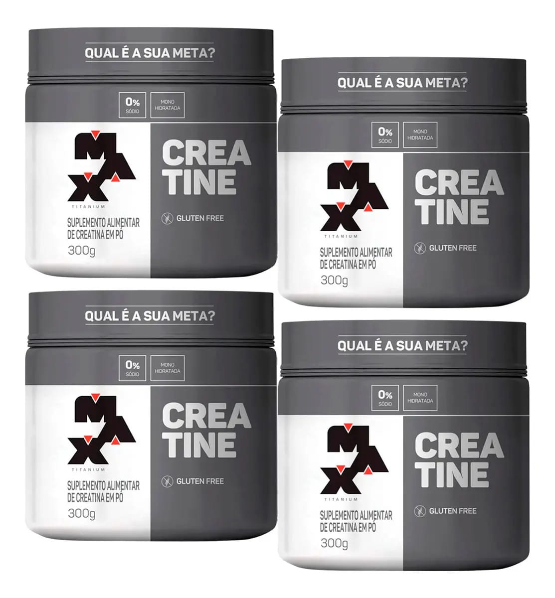 Max Titanium Creatina Kit 4x 300g Sem Sabor