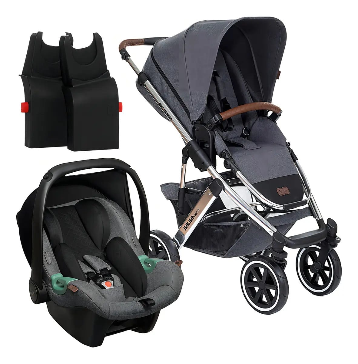 Carrinho Salsa 4 + Bebê Conforto Diamond Asphalt Abc Design