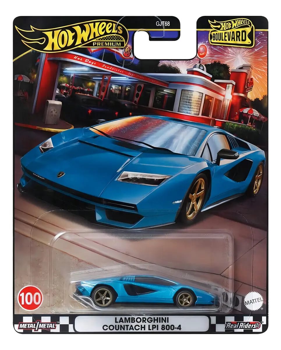 Carrinho Hot Wheels Boulevard Lamborghini Countach Lpi #100 Aqua