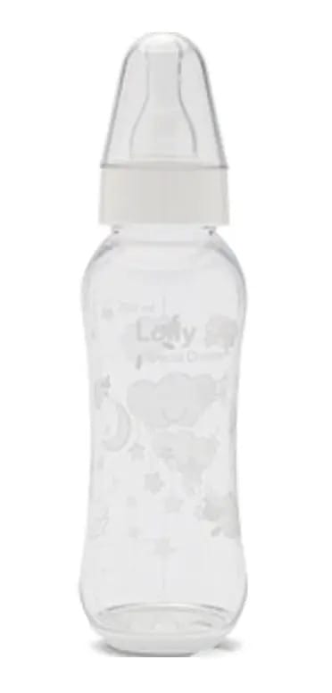Mamadeira Lolly 250ml Transparente Sem BPA Bico Silicone