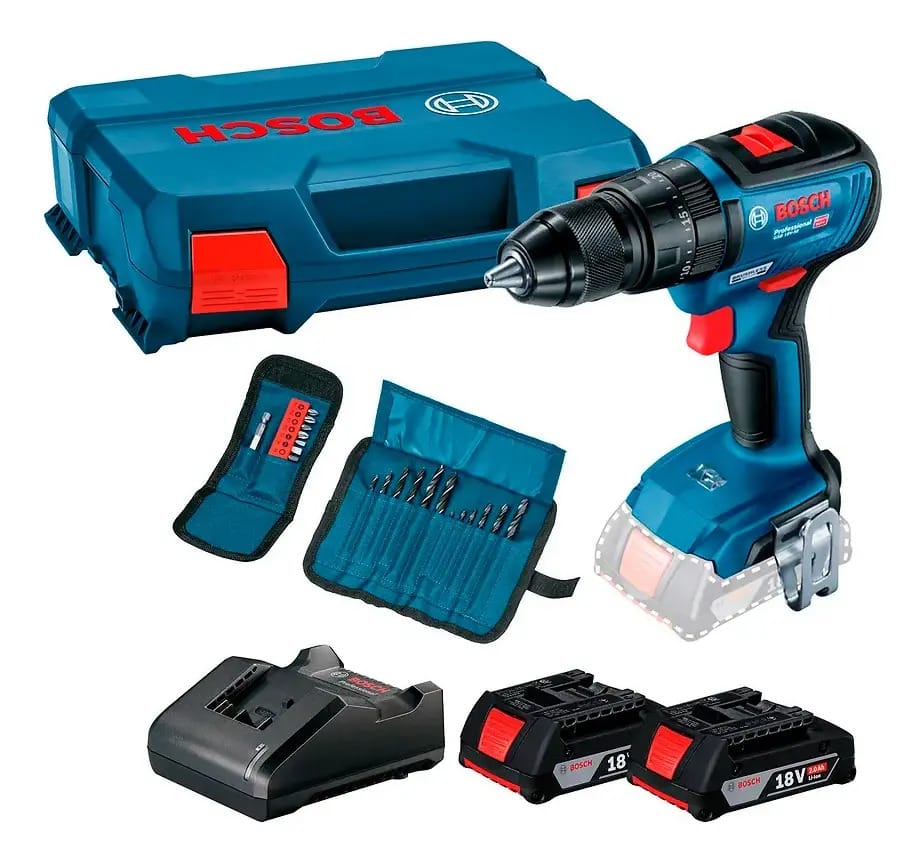Furadeira de impacto sem fio Bosch Gsb + 23 Pzs + 2b Cor azul marinho