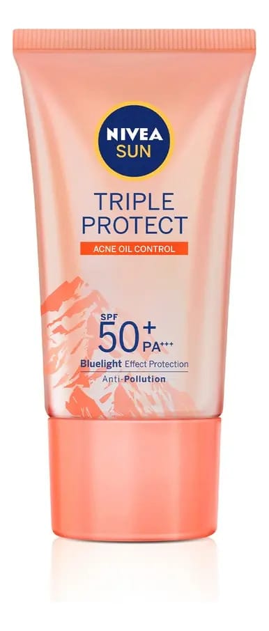 NIVEA SUN Protetor Solar Facial Tripla Proteção Loção Antiacne FPS 50 40ml