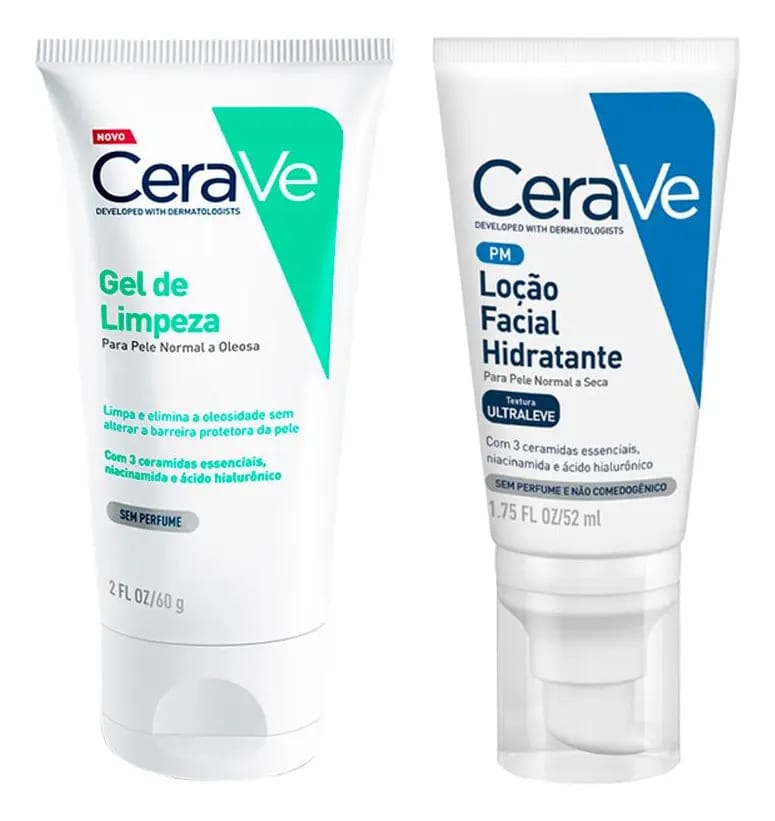 Kit Cerave Facial - Loção Hidratante 52ml + Gel 60g