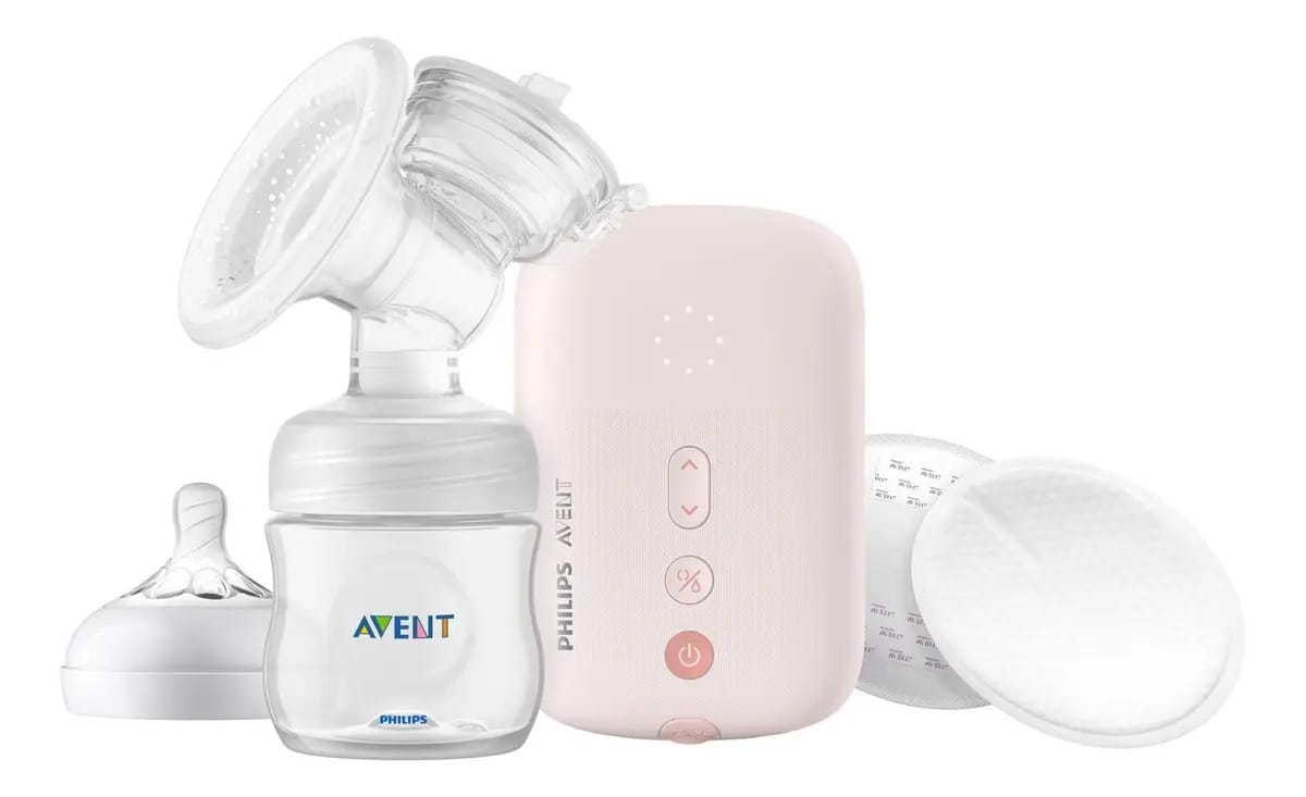 Bomba de leite elétrica simples Philips Avent com mamadeira