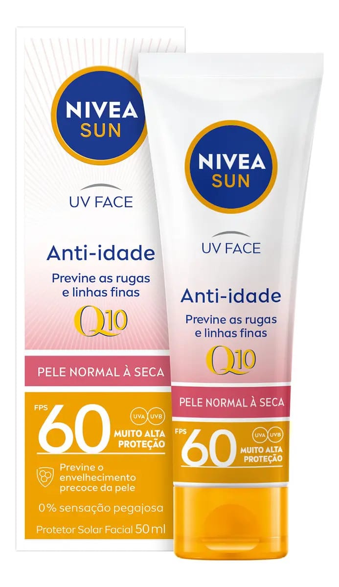 NIVEA SUN Protetor Solar UV Face Q10 Anti-Idade FPS 60 50ml